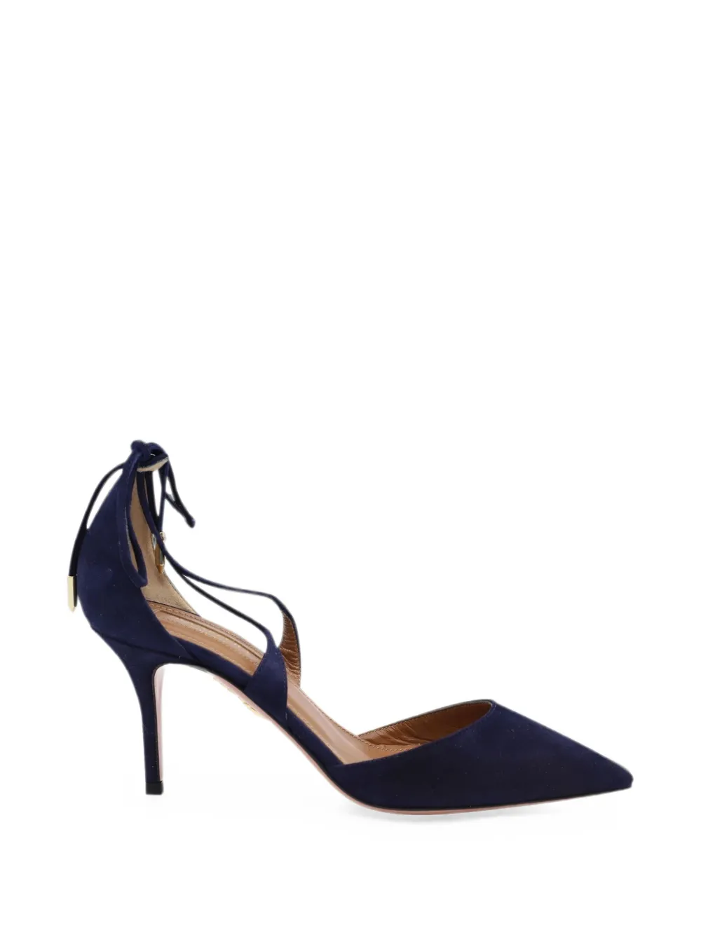 Pre-owned Aquazzura Very Matilde Pointed-toe Pumps In Blue