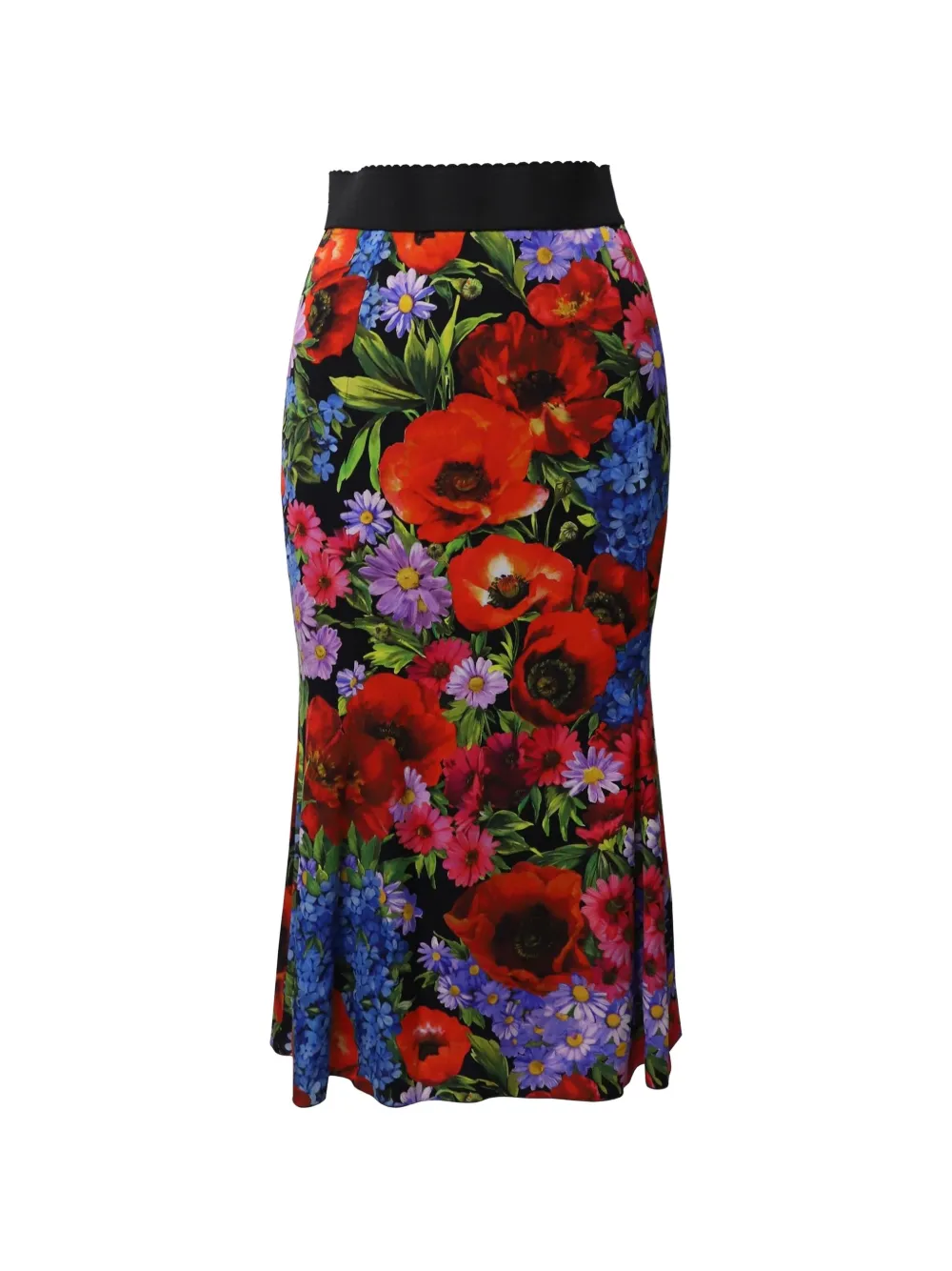 Dolce & Gabbana Pre-Owned floral-print silk midi skirt - Schwarz