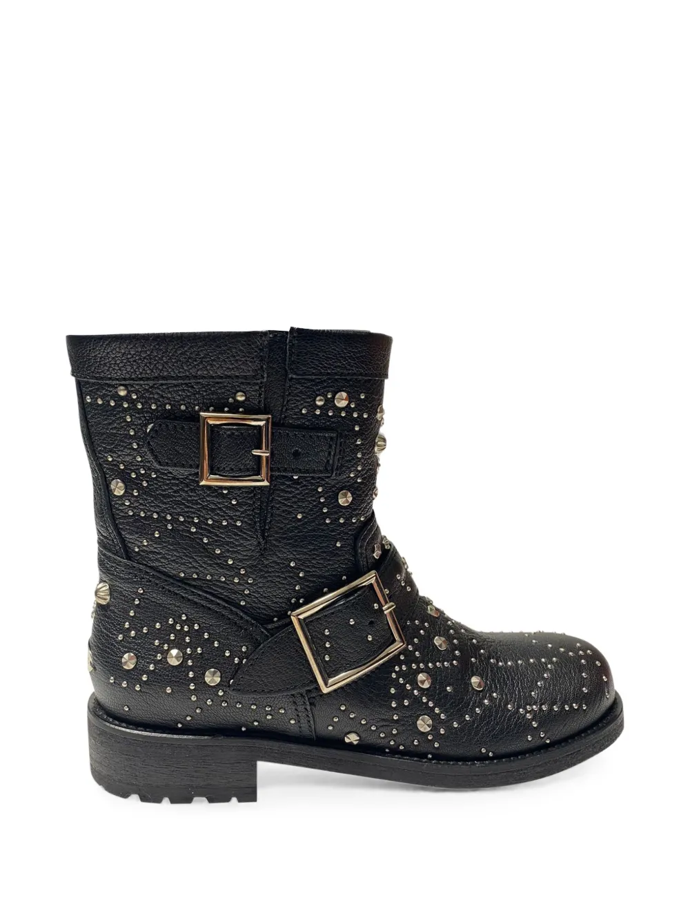 Jimmy Choo Pre-Owned Youth studded biker boots - Schwarz