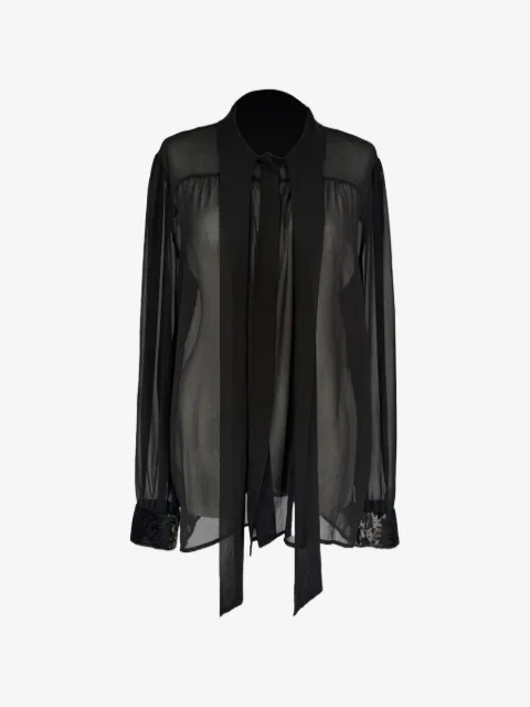 Michael Kors Vintage tie-neck sheer blouse