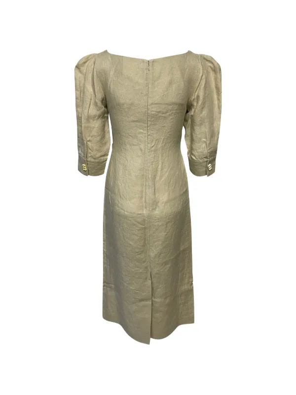 rejina pyo green dress Leonie in Neutral,Green Elegant Summer White Crochet Off-Shoulder Dress