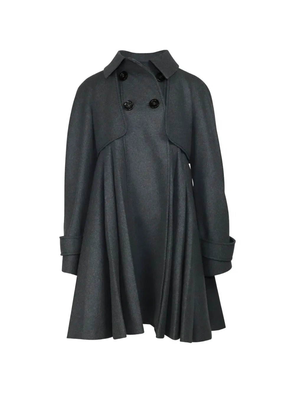 Sportmax Vintage double-breasted pleated coat - Grey