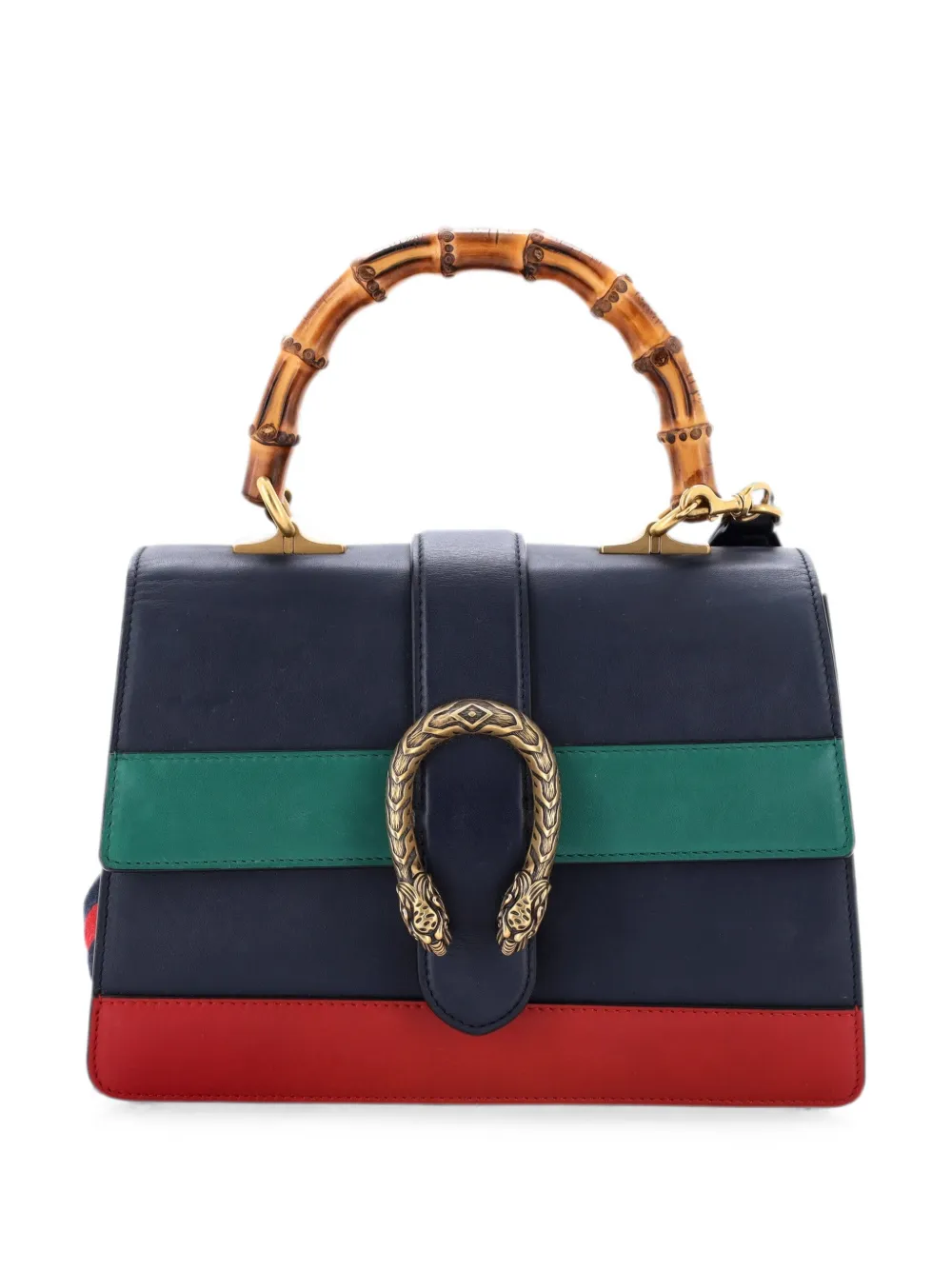 Gucci Pre-Owned Dionysus Bamboo Top Handle Bag Colorblock Leather Medium satchel - Blu