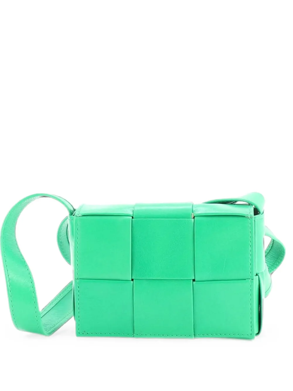 Bottega Veneta Pre-Owned Cassette Maxi Intrecciato Leather Candy crossbody bag - Green