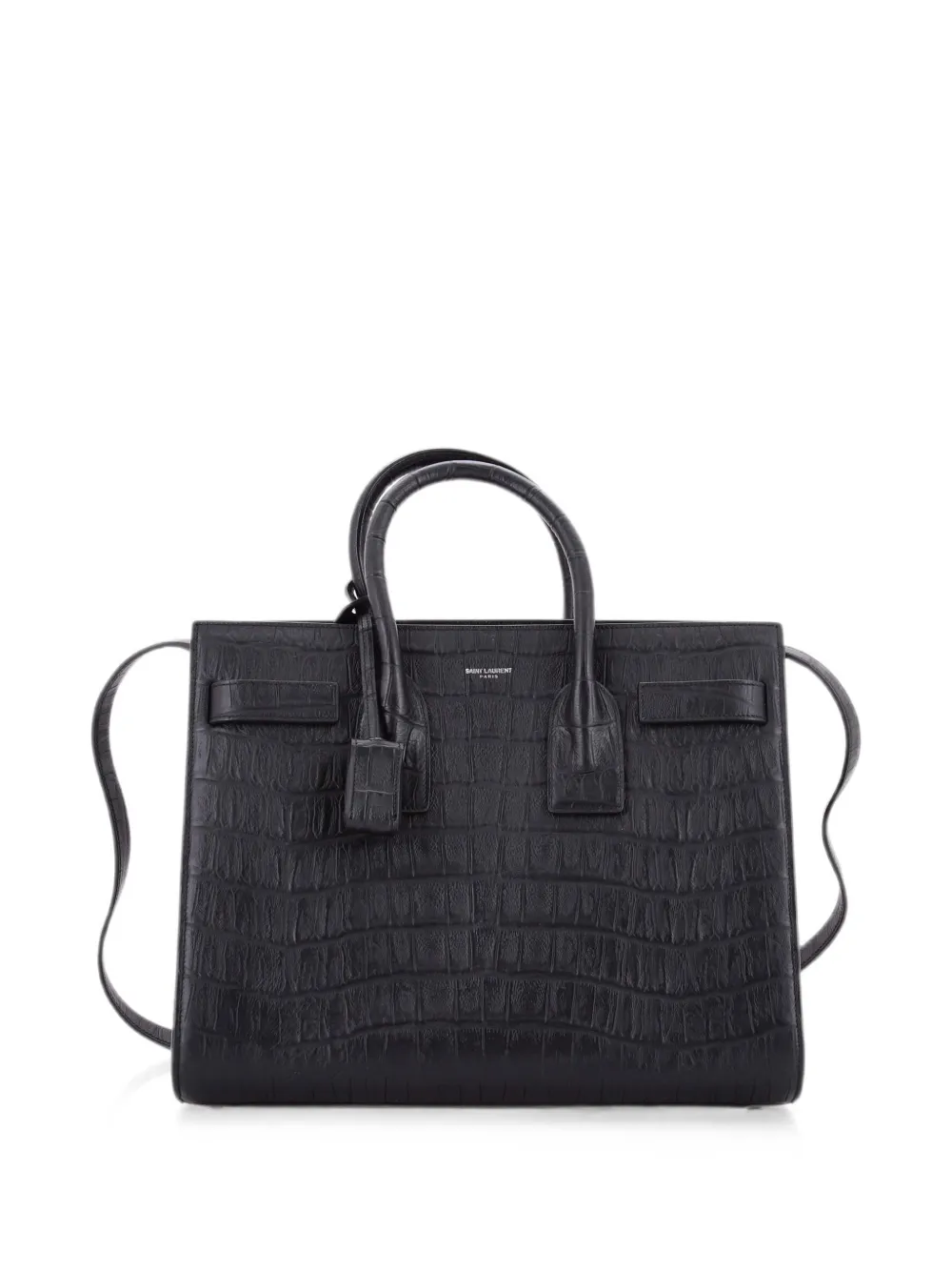 Saint Laurent Pre-Owned Sac de Jour NM Bag Crocodile Embossed Leather Small satchel - Black
