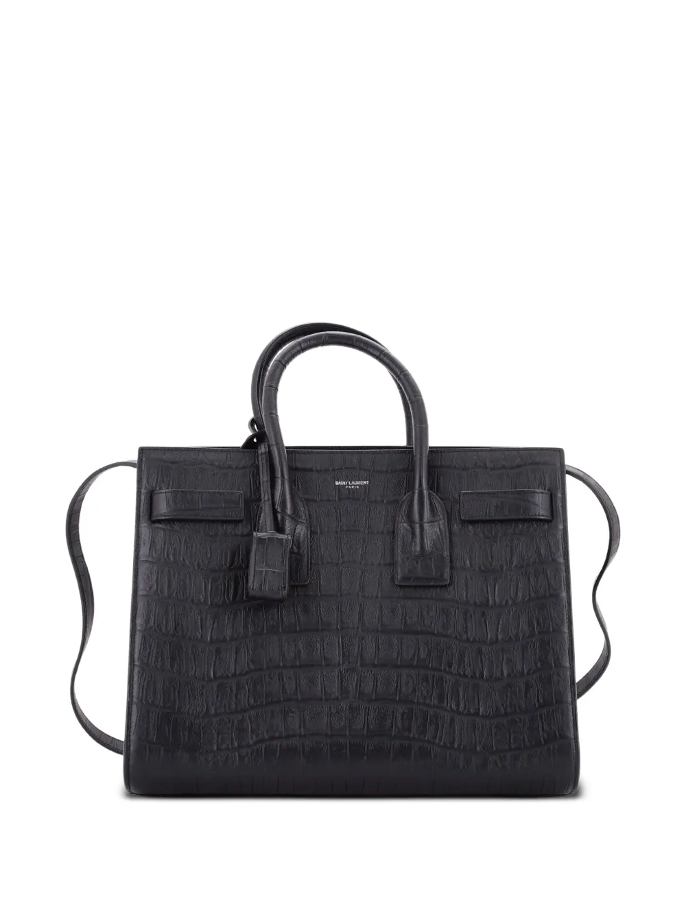 Saint Laurent Pre-Owned Sac de Jour NM Bag Crocodile Embossed Leather Small satchel - Nero