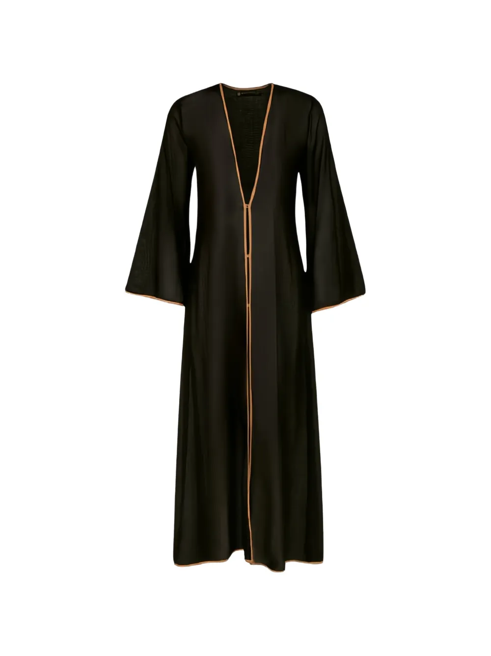 VIX PAULA HERMANNY Peony bell-sleeve cotton long cover-up - Schwarz