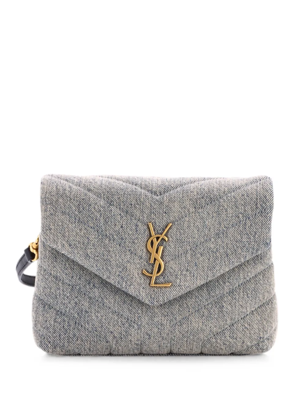 Saint Laurent Pre-Owned Loulou Matelasse Chevron Denim Toy shoulder bag - Blue
