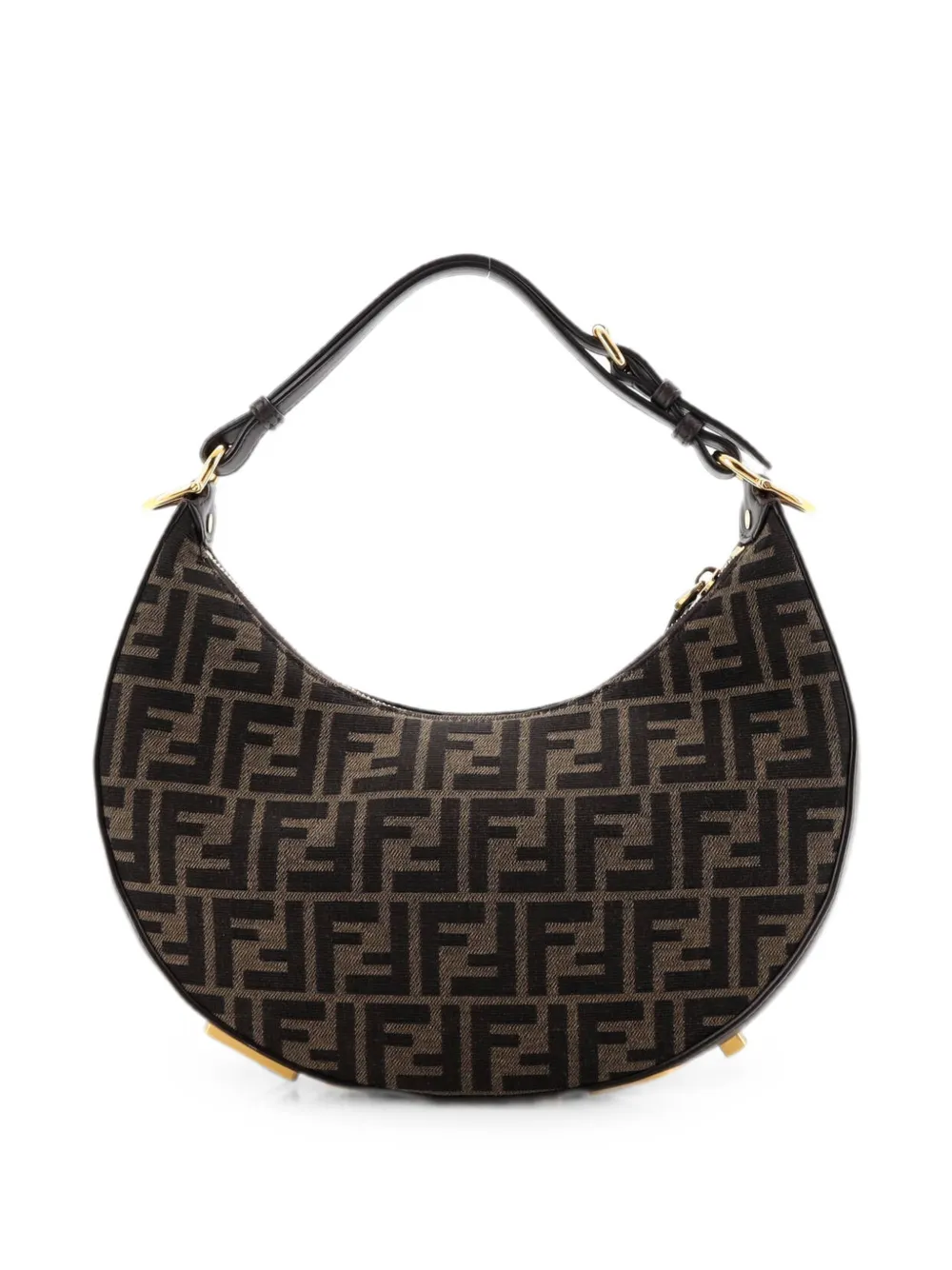 Pre-owned Fendi Graphy Bag Zucca Canvas Small Hobo Bag In Brown