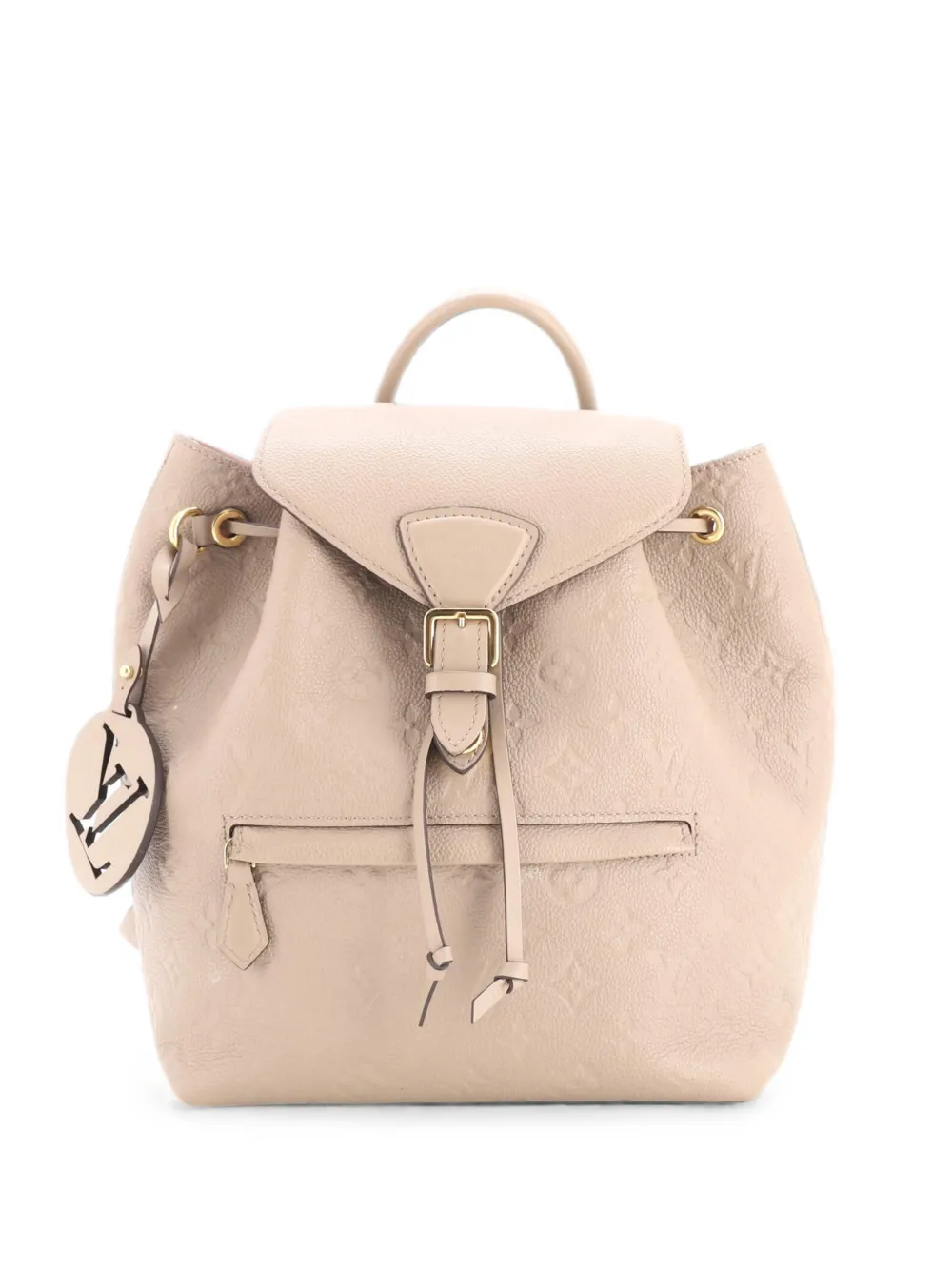 Pre-owned Louis Vuitton Montsouris Nm Monogram Empreinte Leather Pm Backpack In Grey