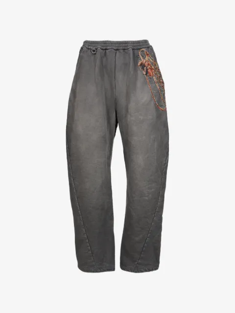 Doublet pantalones de chándal de algodón Trompe L'oeil con bordado