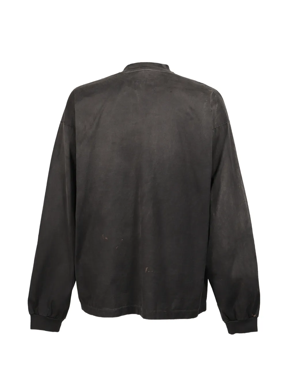 Doublet Gas Mask Bear katoenen T-shirt met lange mouwen en gerafeld effect Zwart