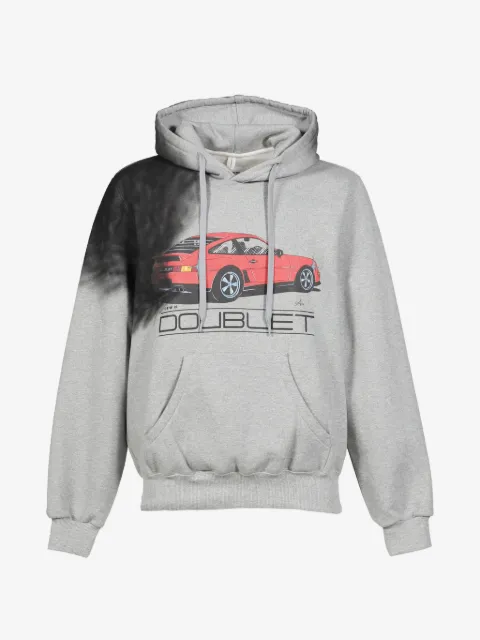 Doublet Exhaust Stained Hoodie mit Kordelzug