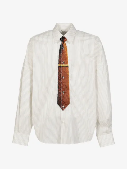 Doublet camisa de algodón a rayas con estampado en trompe l'oeil