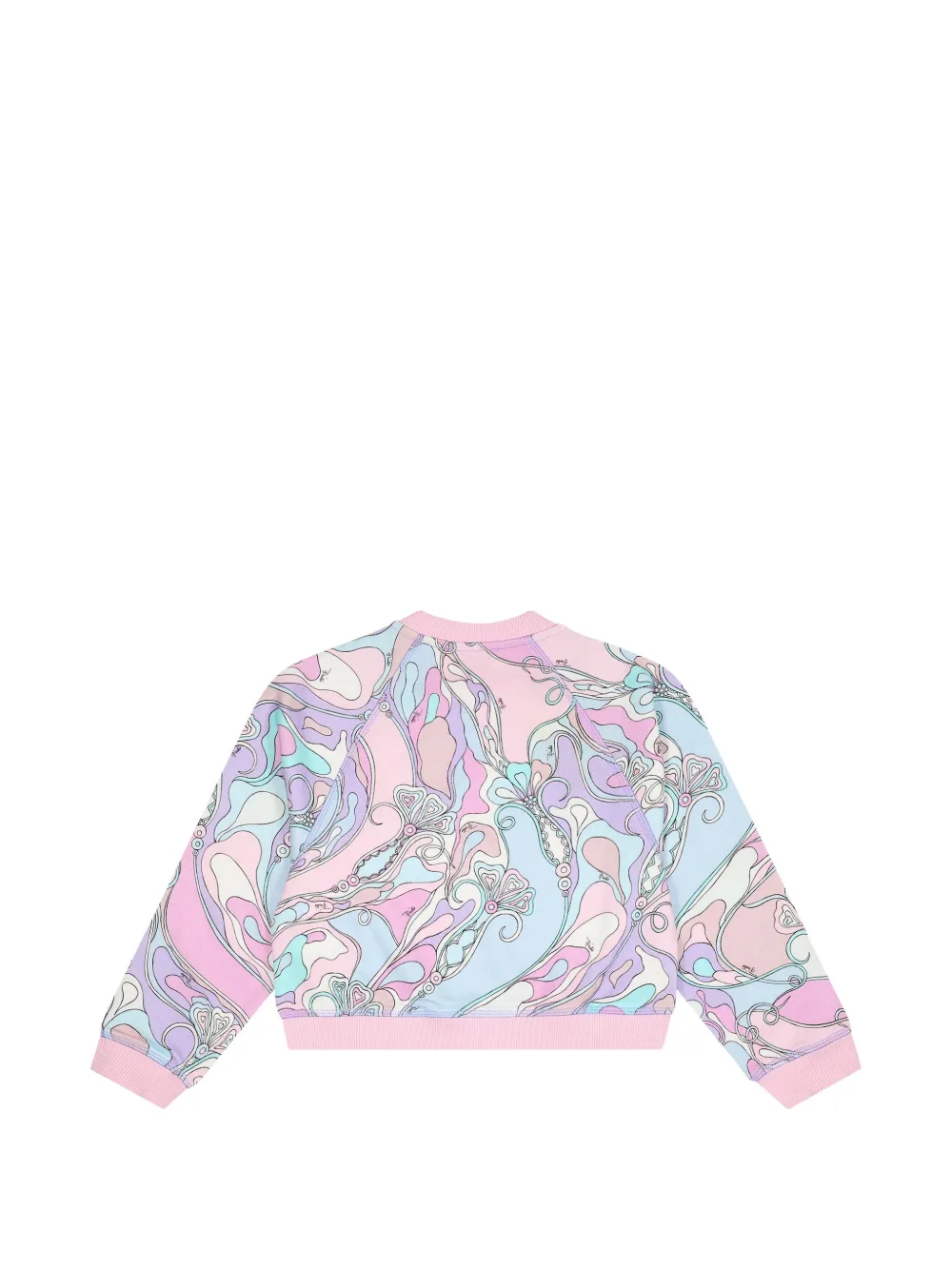 PUCCI Junior Orchidee katoenen sweater met raglanmouwen en abstracte print Roze