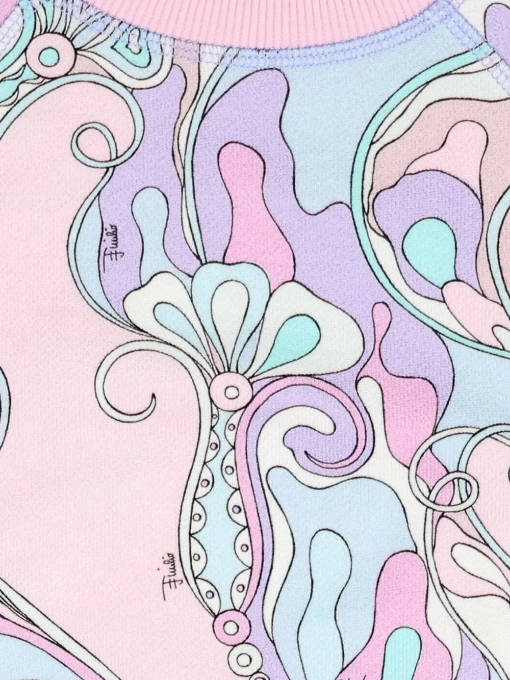 PUCCI Junior Orchidee katoenen sweater met raglanmouwen en abstracte print Roze
