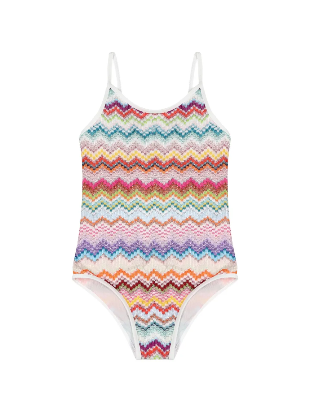 Missoni Kids zigzag-knit swimsuit - Nude