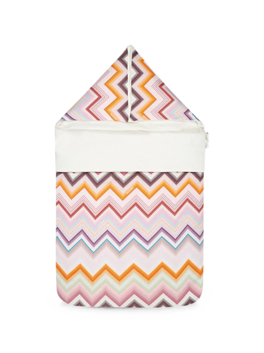 Missoni Kids zigzag-print cotton sleep bag - Toni neutri
