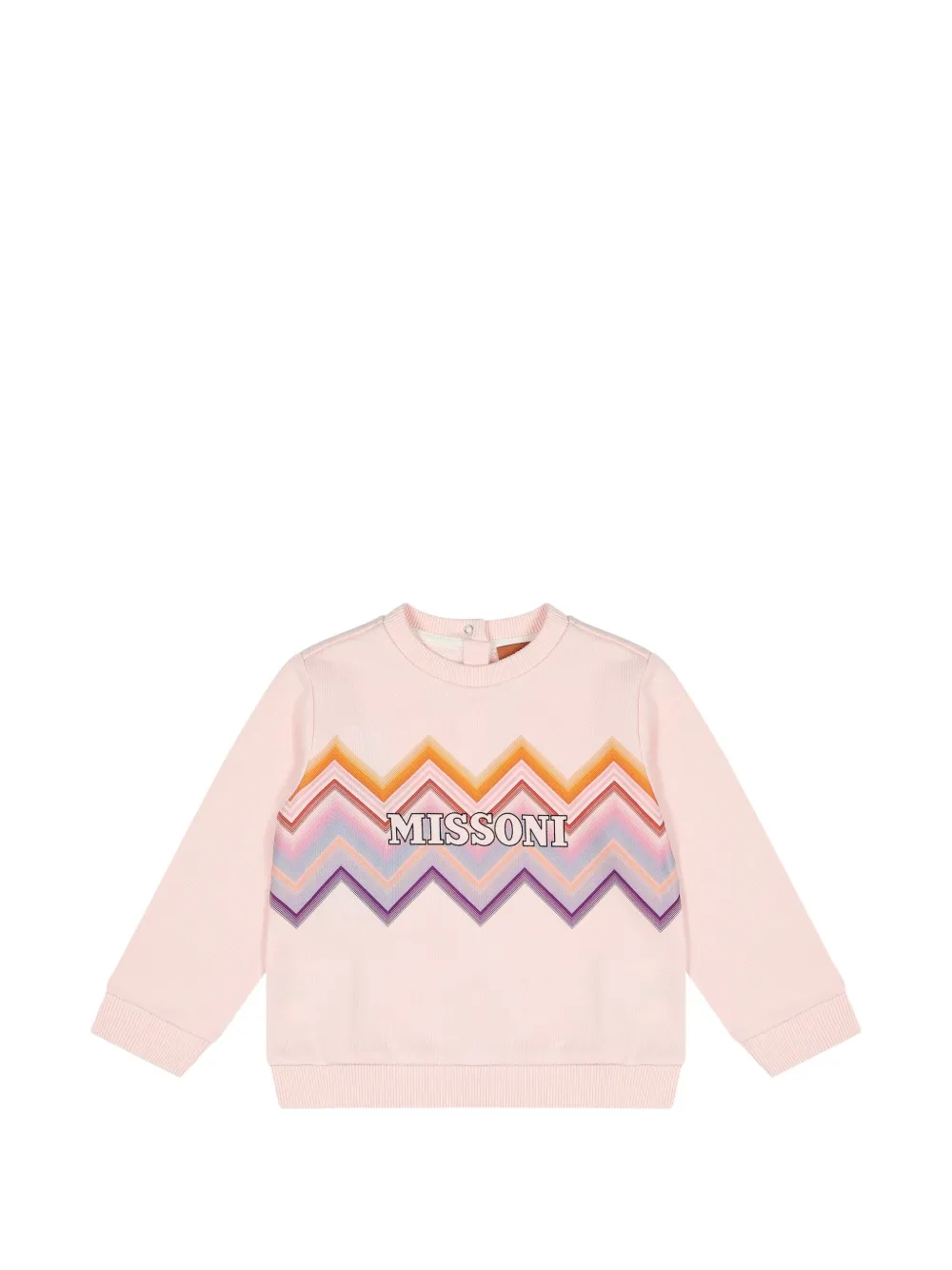Missoni Kids t-shirt en coton à imprimé zig-zag et logo - Rose Missoni Kids t-shirt en coton à imprimé zig-zag et logo - Rose