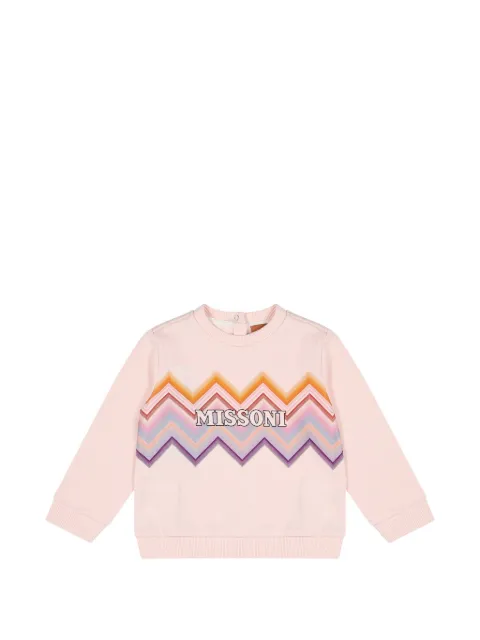 Missoni Kids zigzag-print logo-detail cotton sweatshirt