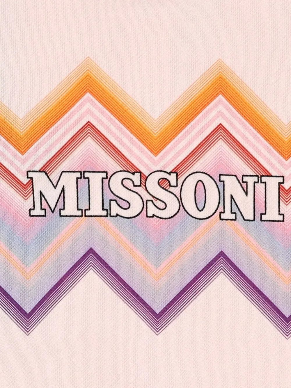 Missoni Kids Katoenen sweater met zigzag-print en logo-detail Roze