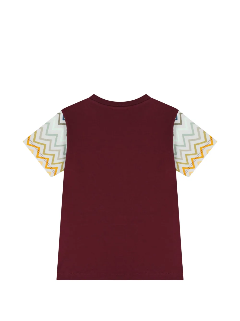 Missoni Kids Katoenen T-shirt met zigzag-print en zakdetail Rood