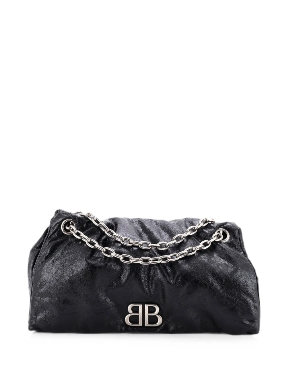 Balenciaga Pre-Owned Monaco Chain Flap Leather Large shoulder bag - Nero