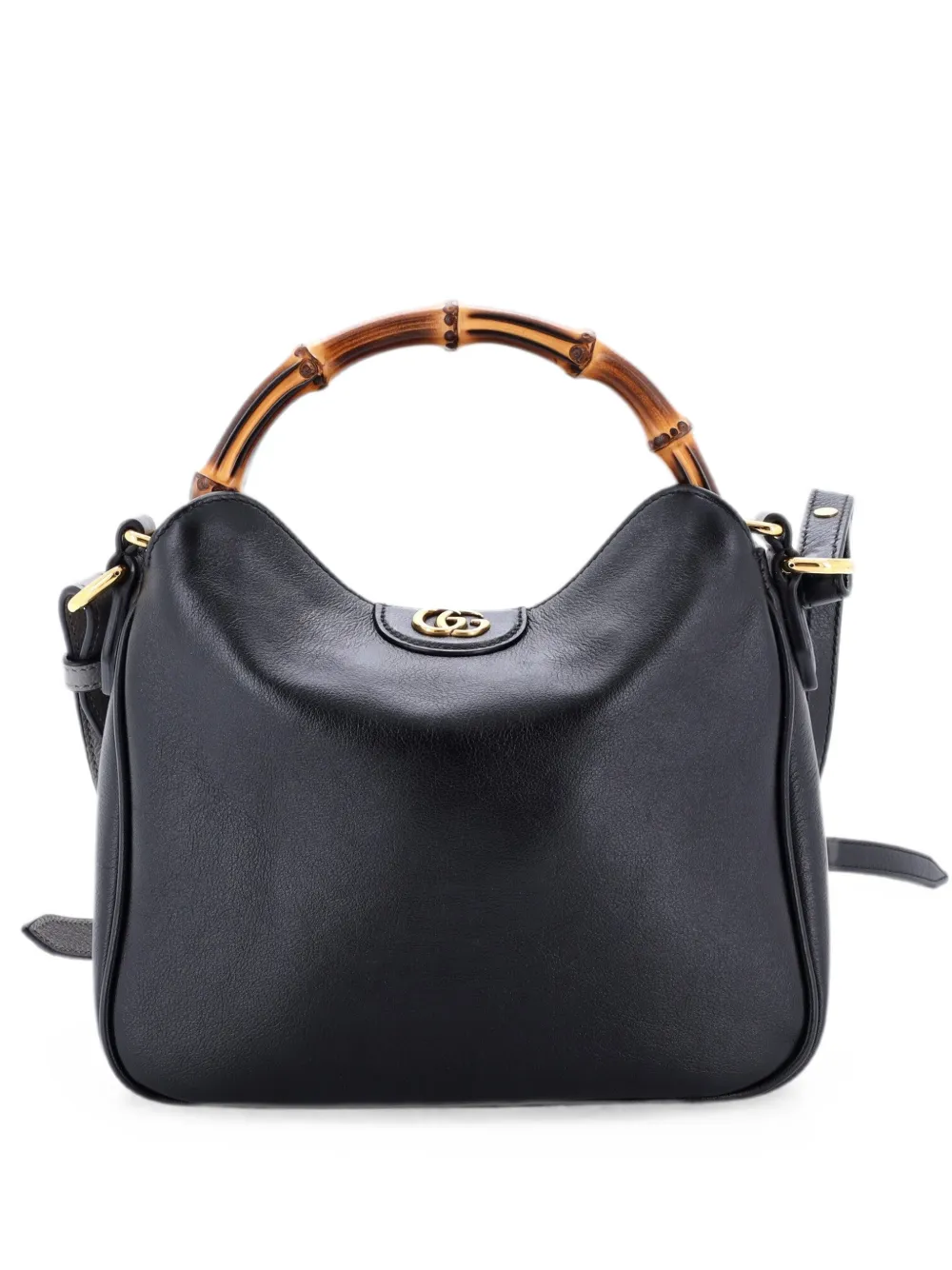 Pre-owned Gucci Diana Nm Bamboo Shoulder Bag Leather Small Tote Bag In Black