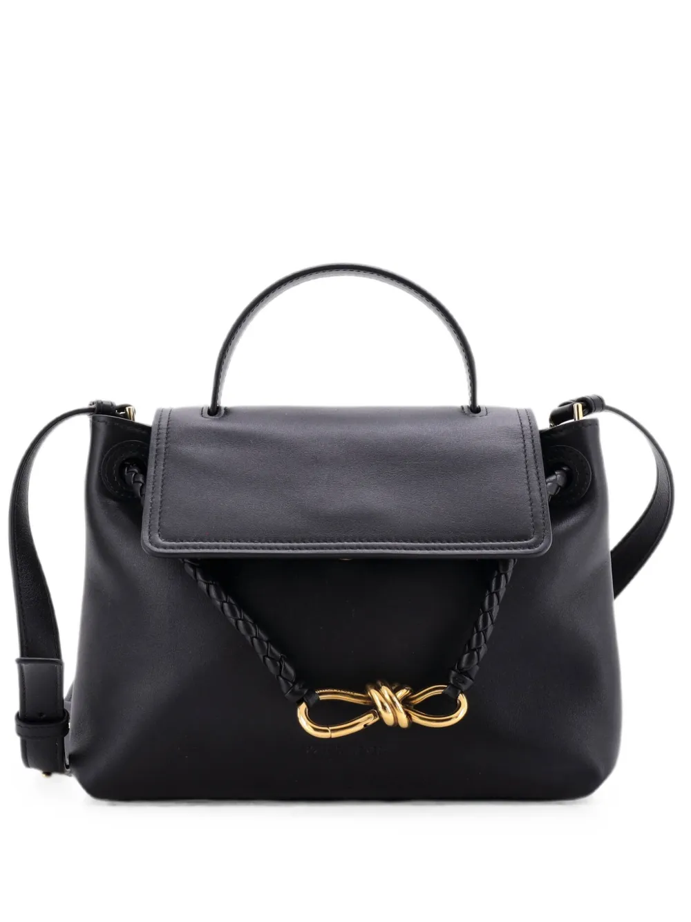 Bottega Veneta Pre-Owned Ciao Ciao Top Handle Bag Leather with Intrecciato Detail Small satchel - Black