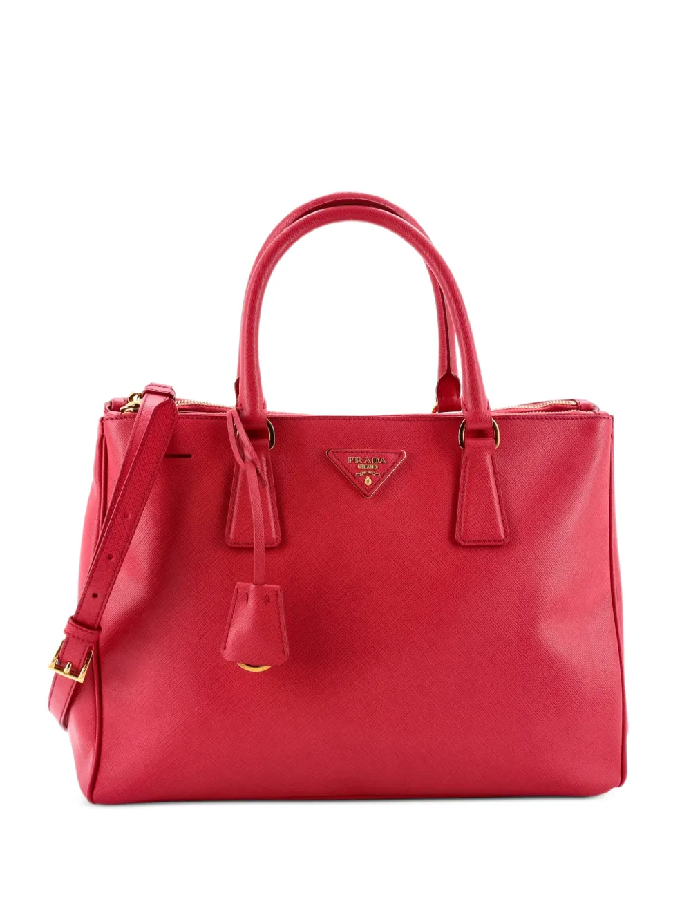 Prada Pre-Owned Mittelgroße Lux Tote Bag aus Saffiano-Leder mit Reißverschluss - Rosa