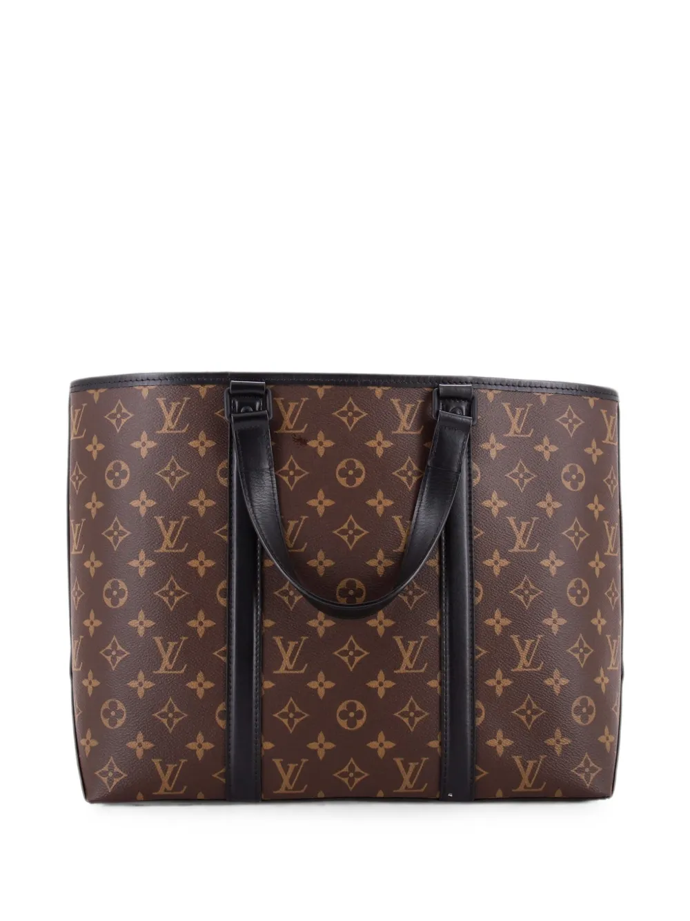 Pre-owned Louis Vuitton Weekend Macassar Monogram Canvas Pm Tote Bag In Black