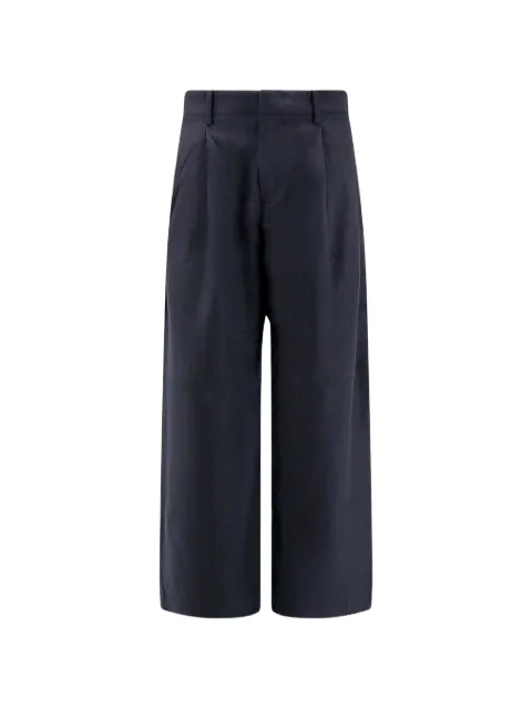 TONYWACK wide-leg pleated cotton trousers