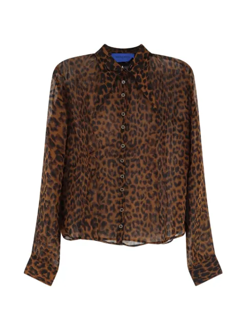 Mes Demoiselles Camisa com estampa de leopardo e gola pontiaguda