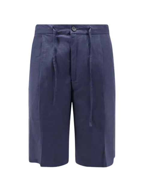 Hevo drawstring pleated linen shorts