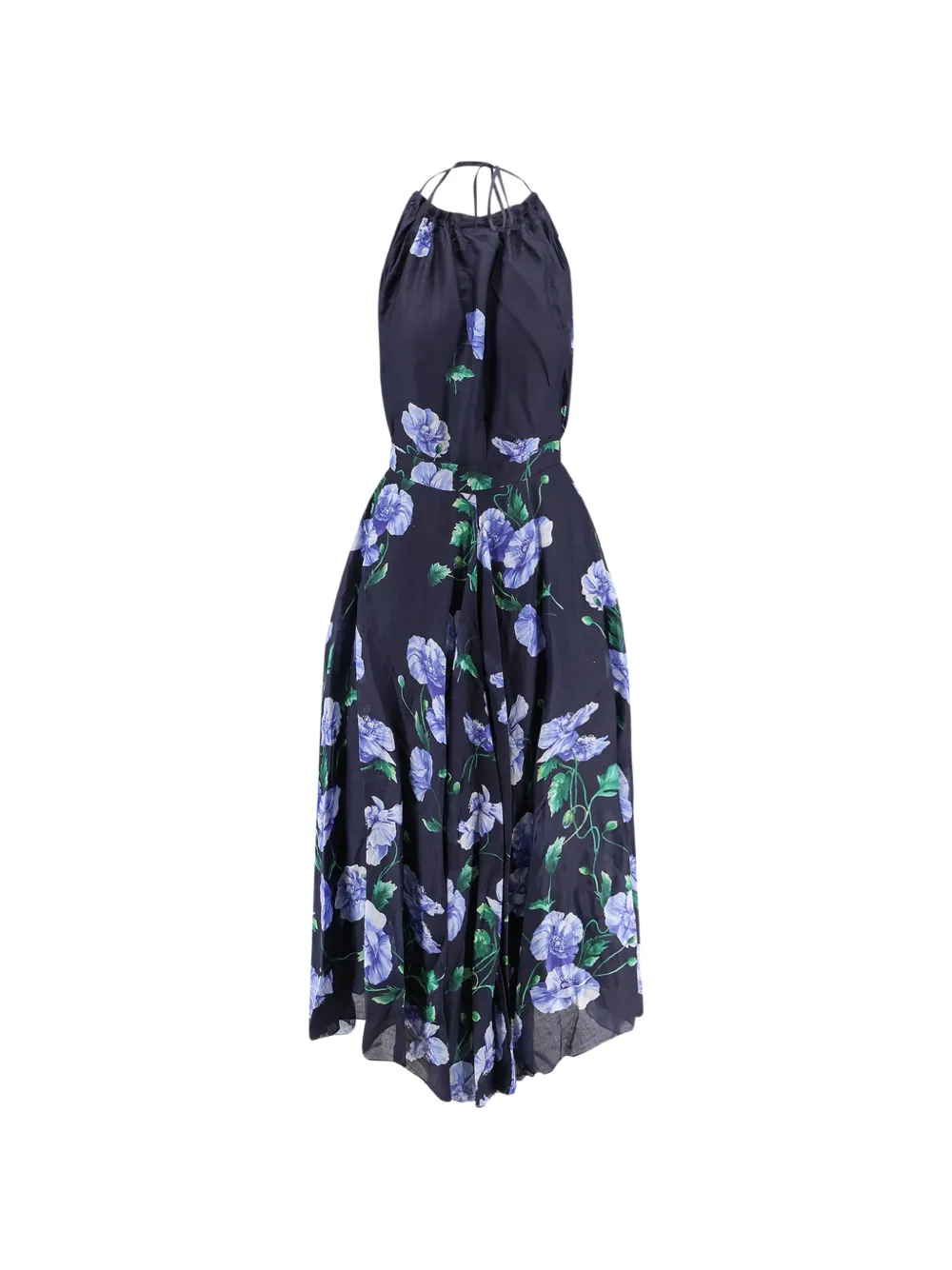 LAVI COUTURE Plumeria floral-print gathered dress - Blau