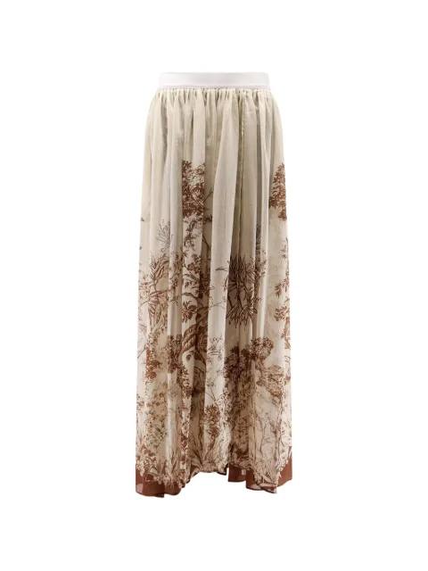 CO.GO floral-print gathered long skirt
