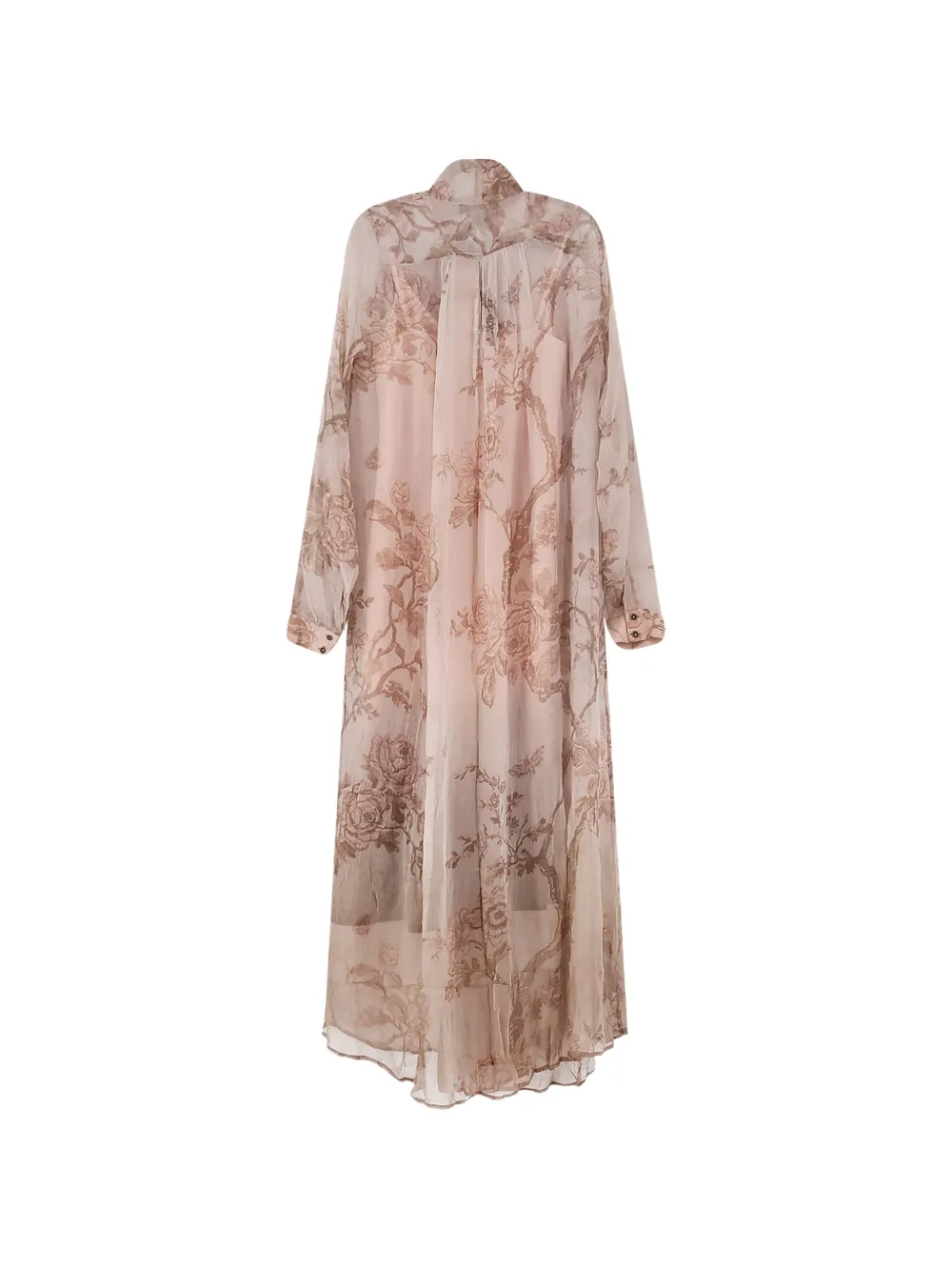 Mes Demoiselles Maxi-jurk met bloemenprint en strik Roze