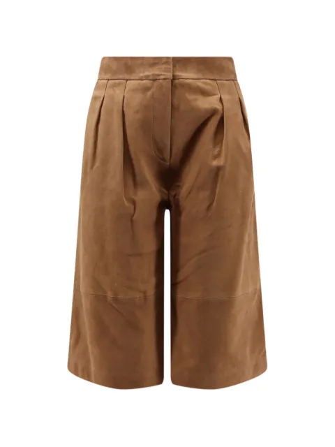 SCARLETT POPPIES Inez suede bermuda shorts
