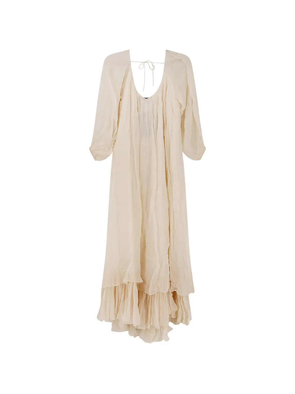 Mes Demoiselles ruffled tiered maxi dress - Neutrals