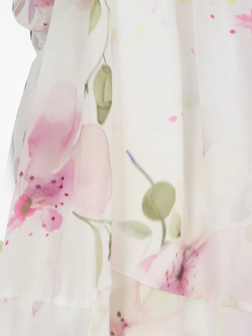 Actualee Floral-print Ruffled Mini Dress In White