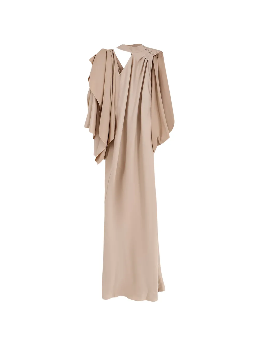 Actualee Draped Satin-band Maxi Dress In Neutral
