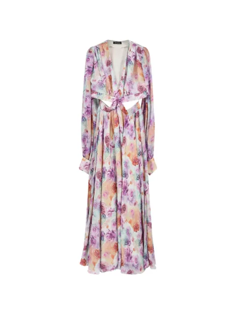 ACTUALEE floral-print cut-out maxi dress