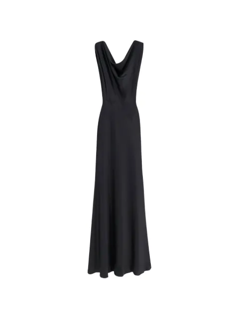 ACTUALEE satin-finish back-plunging maxi dress