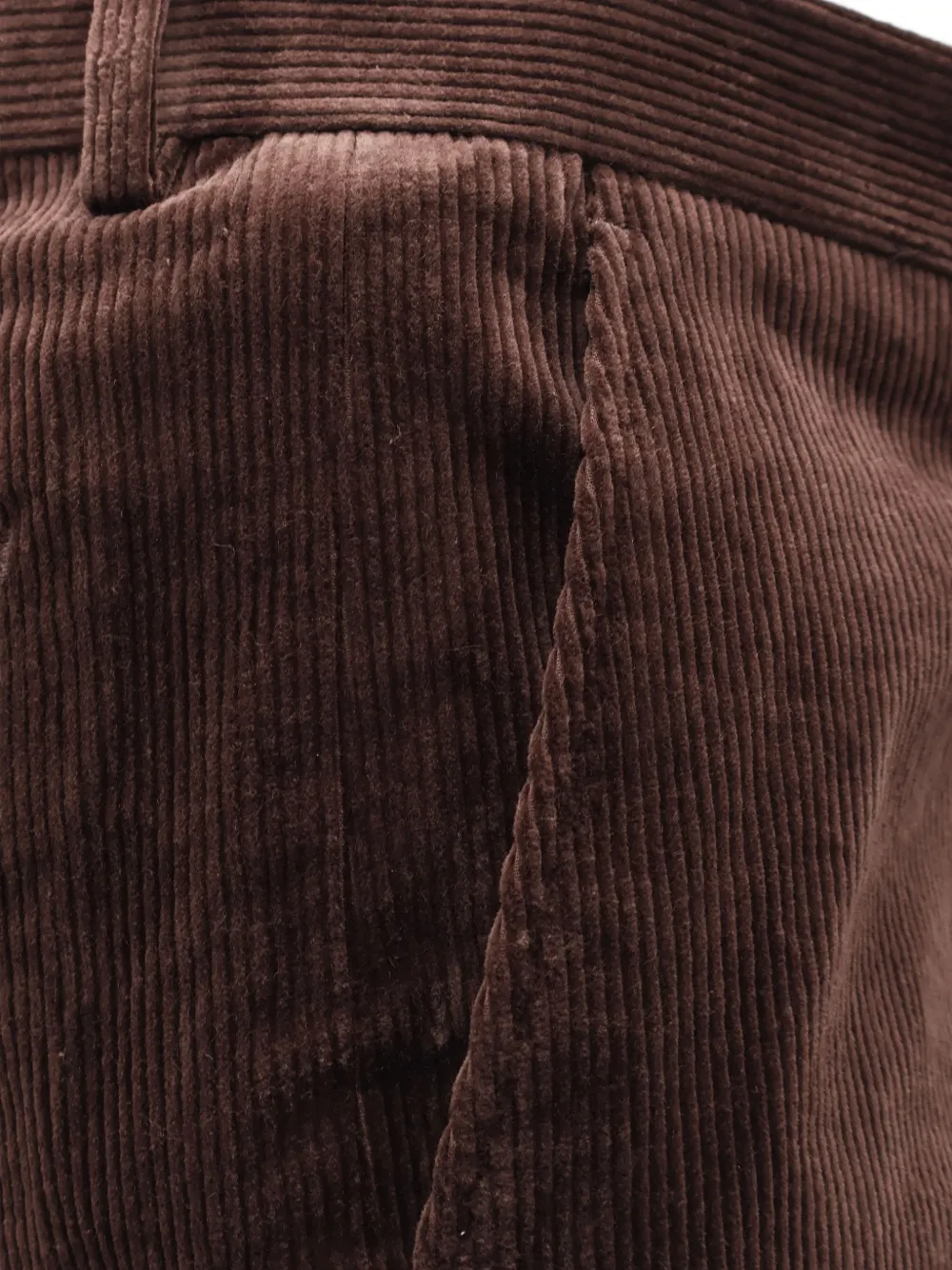 TONYWACK Flared broek met ribfluwelen textuur Bruin