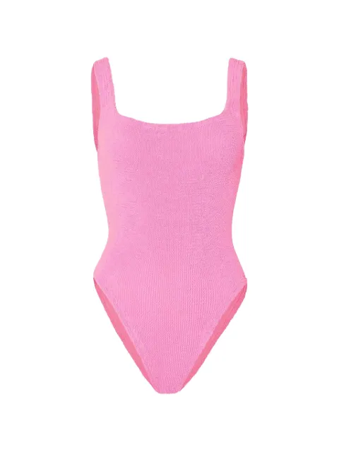 Hunza G crinkle-effect square-neck swimsuit