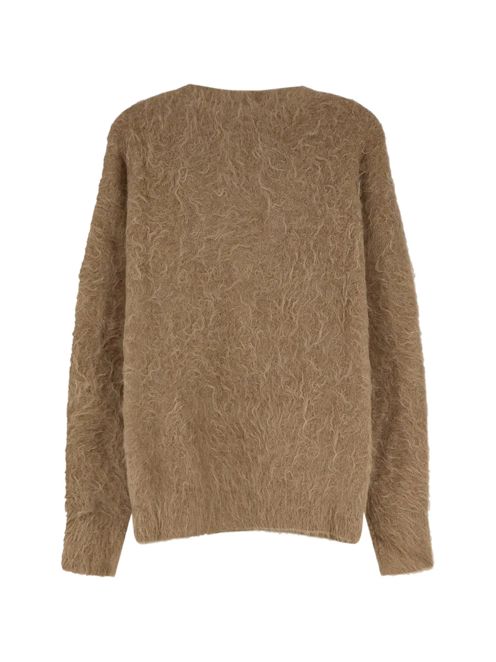 Alysi Vest met geborstelde afwerking en V-hals Beige