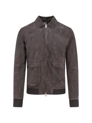 Giorgio Brato Zip Lamb Leather Jacket | Brown | FARFETCH
