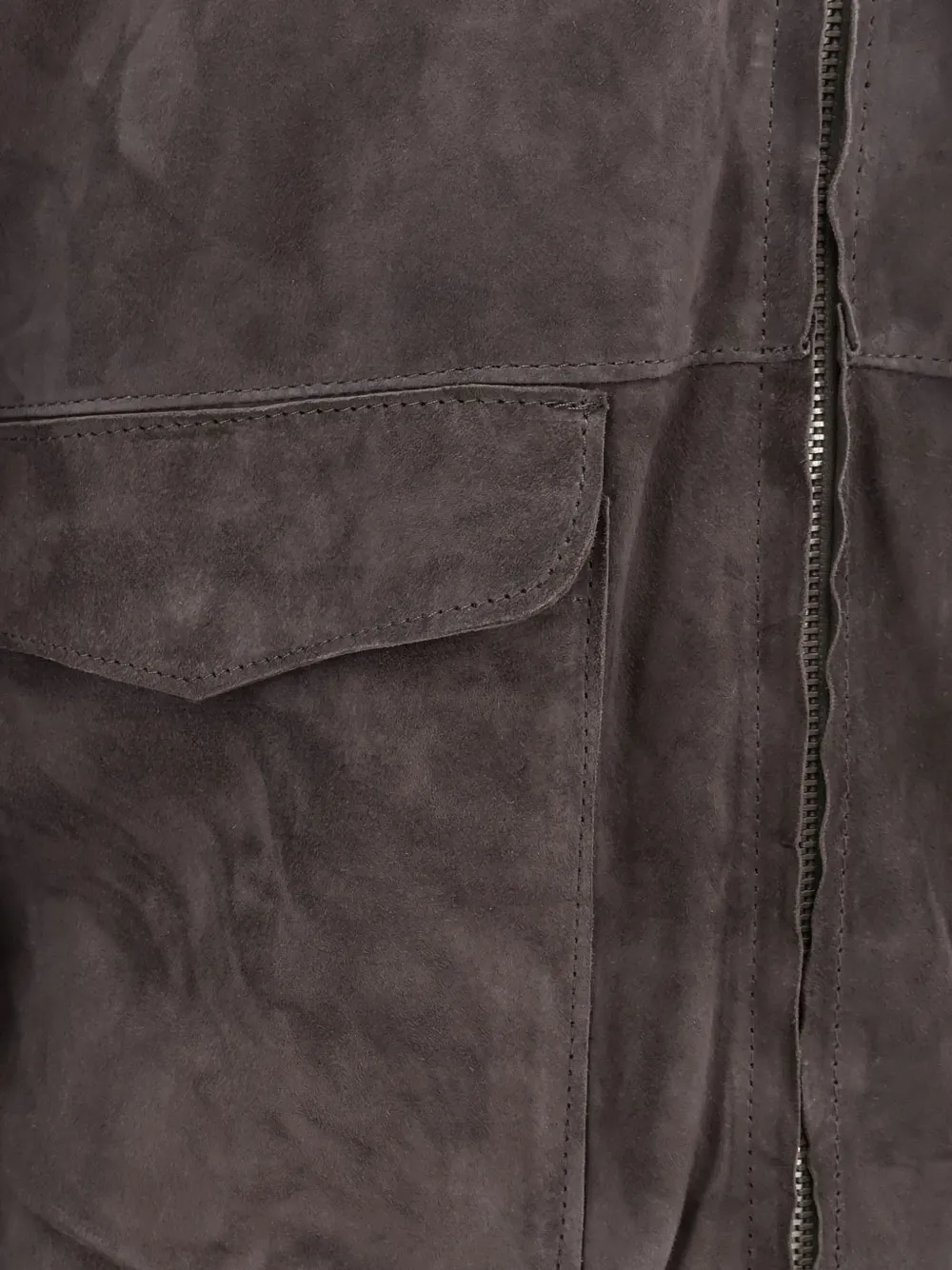 D Four Zip-up Suede Jacket In Multi