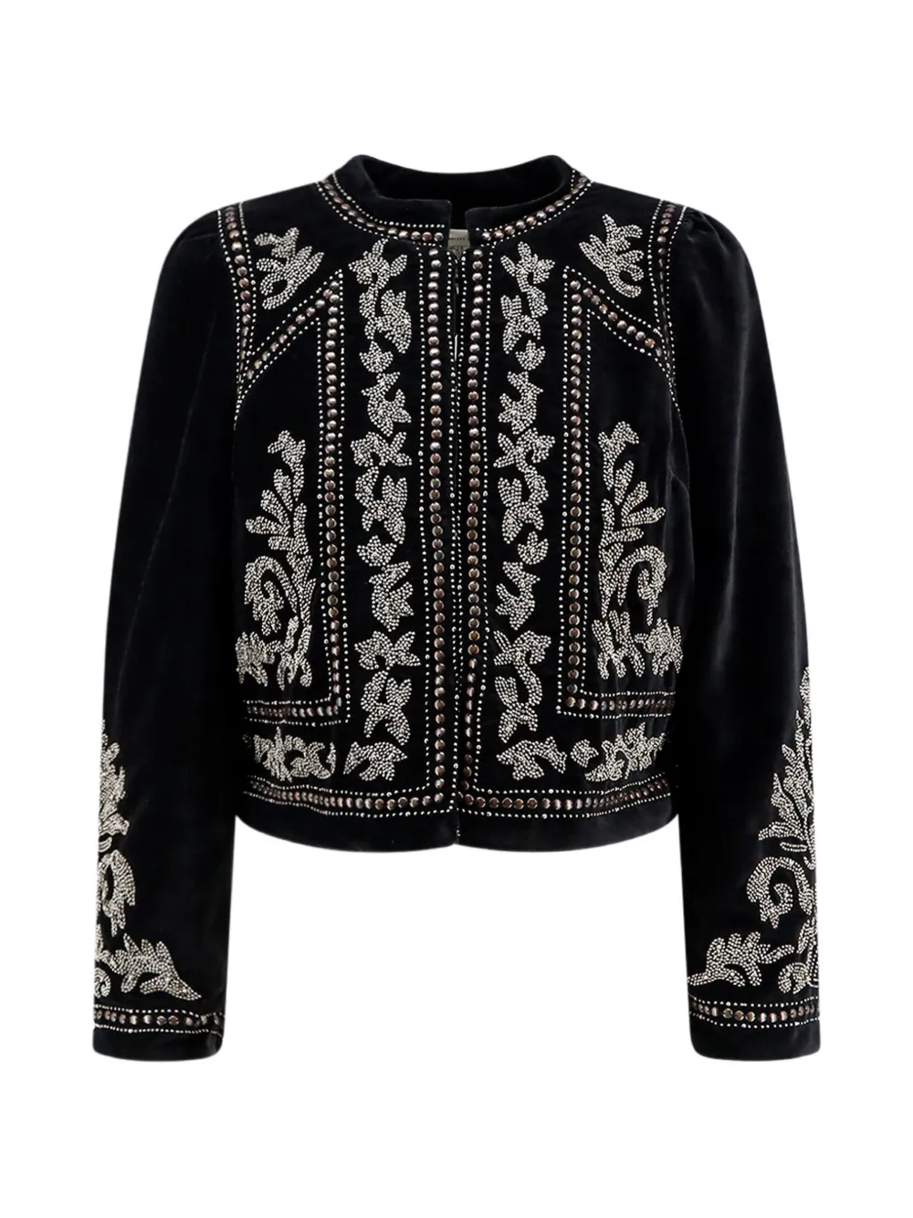 SCARLETT POPPIES Saga bead-embellished studded jacket