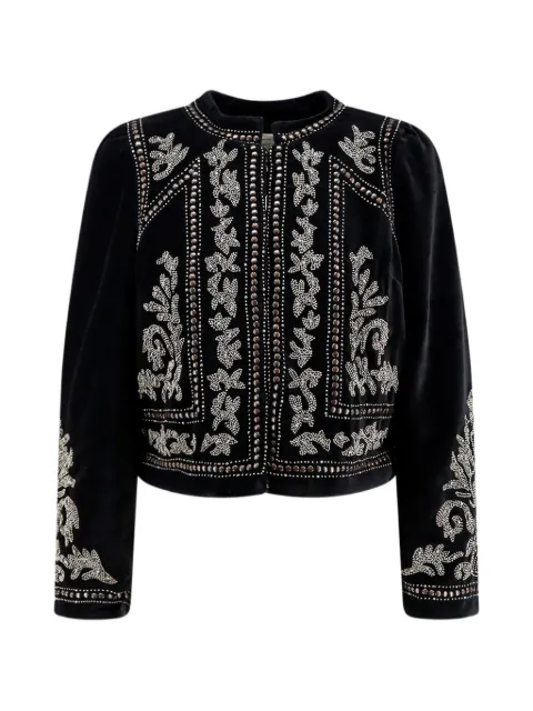 SCARLETT POPPIES Saga bead-embellished studded jacket